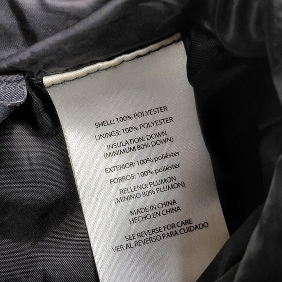 Eddie Bauer EB650 Down Puffer Jacket Mens XL Black Lightweight Full Zip - Picture 5 of 7